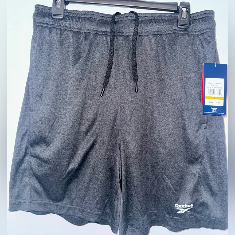 NEW Reebox Men's Elasticized Waist Pull-On Workout Active Shorts